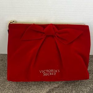 Victoria's Secret Velvet Bow Wristlet  Cosmetic Bag